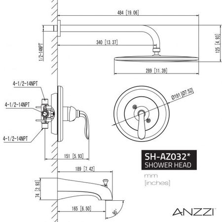 Anzzi Meno Single-Handle 1-Spray Tub and Shower Faucet in Oil Rubbed Bronze SH-AZ032ORB